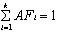 equation: for i=1 to k, the sum of AFi=1